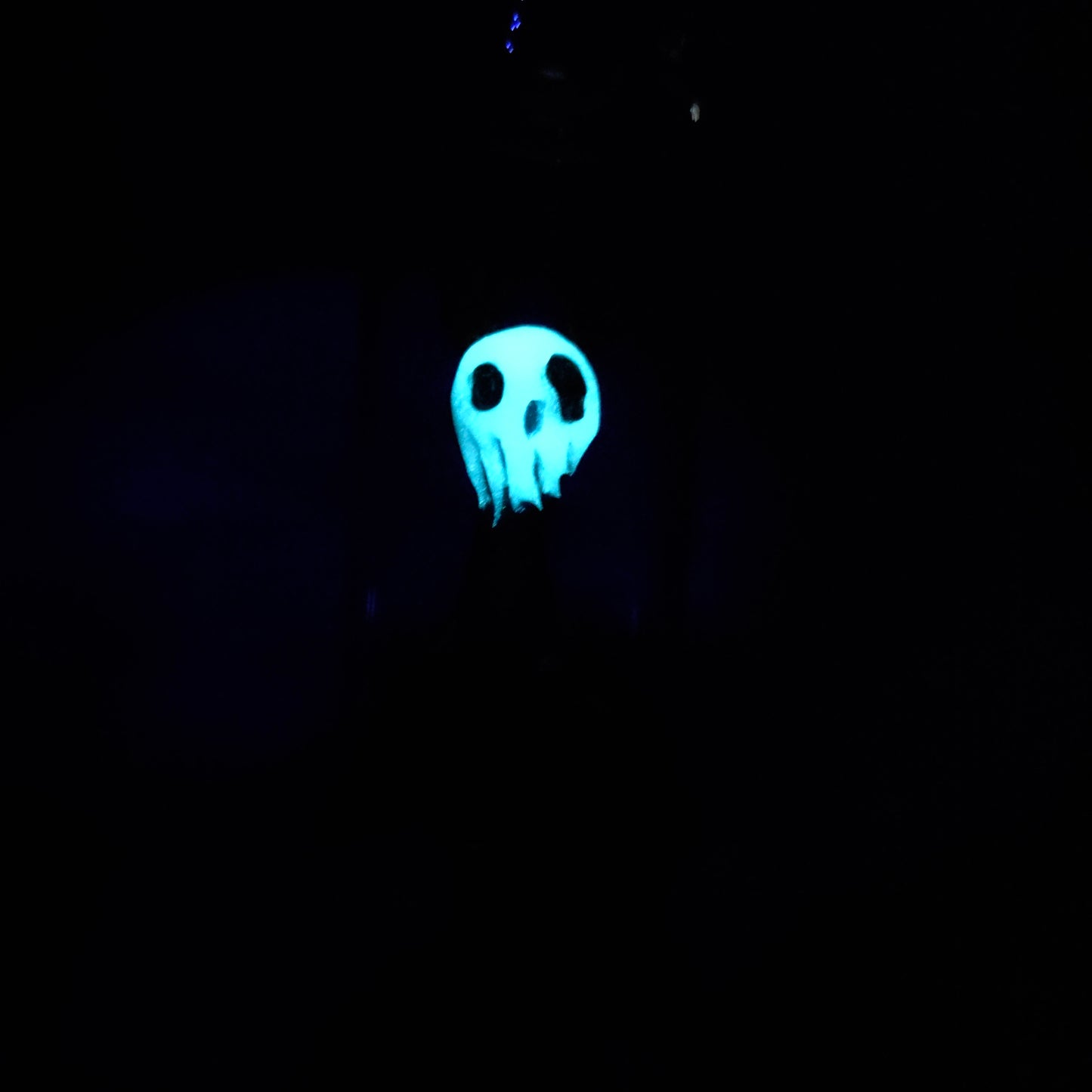 Skullee-Wagz face glowing in dark