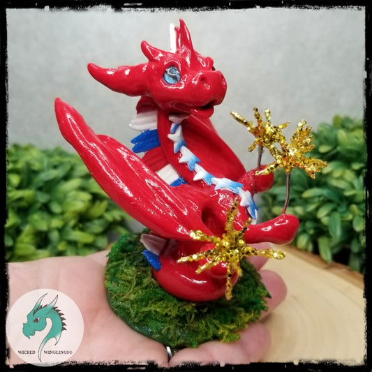 Liberty - Original Hand Sculpted Dragon with Sparklers