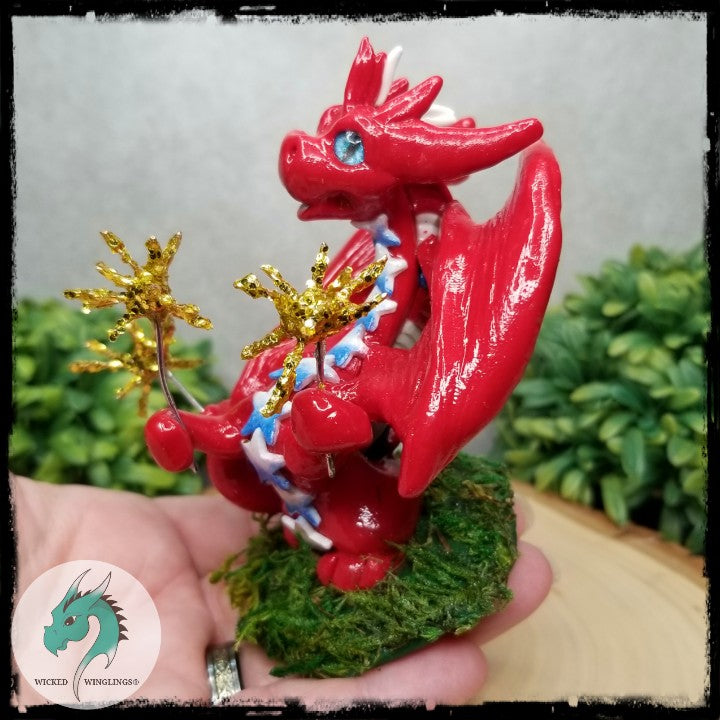 Liberty - Original Hand Sculpted Dragon with Sparklers