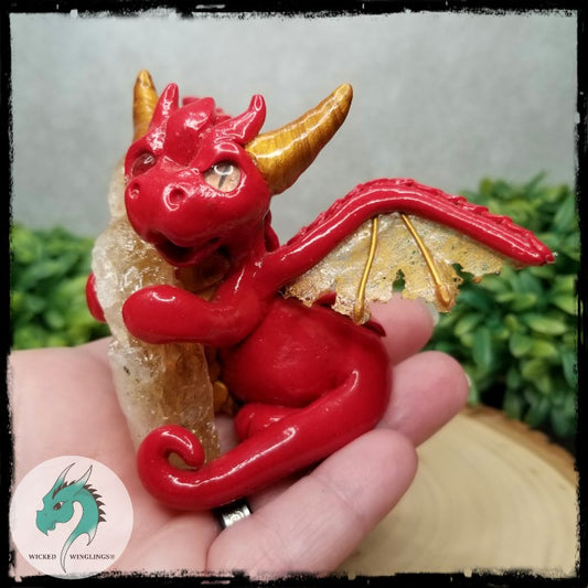 Aistra - Hand Sculpted Intention Dragon with Citrine