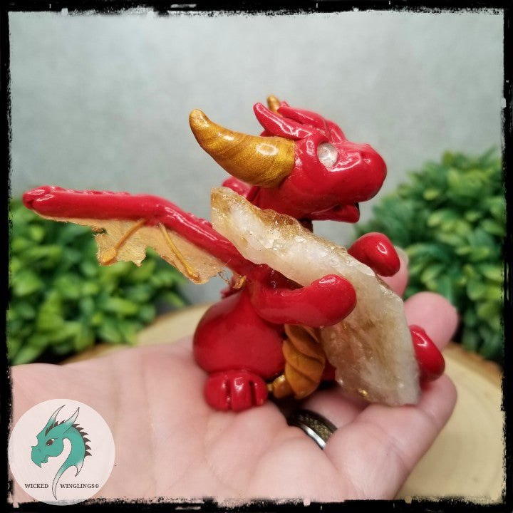 Aistra - Hand Sculpted Intention Dragon with Citrine