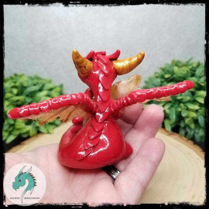 Aistra - Hand Sculpted Intention Dragon with Citrine