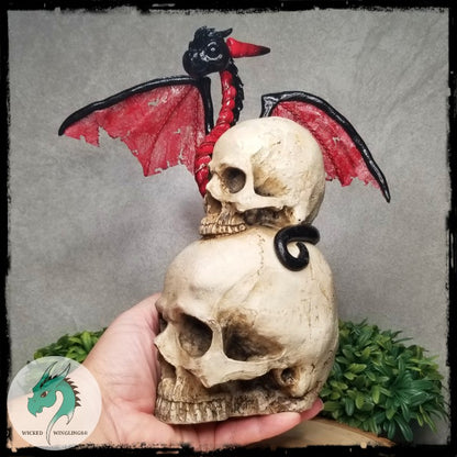 Suavin - Hand Sculpted Elder Dragon On Skulls