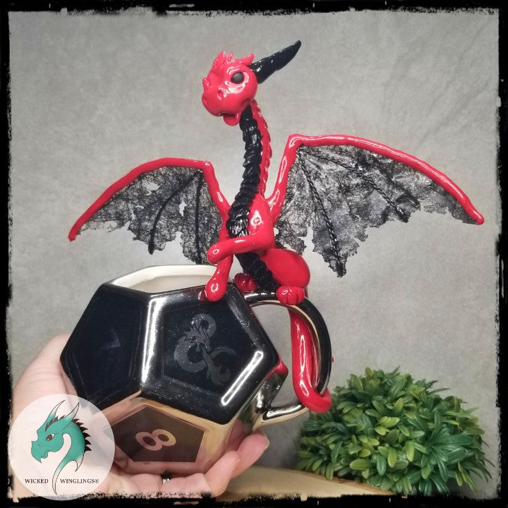 Alvovin - Hand Sculpted Elder Dragon On D20 Mug