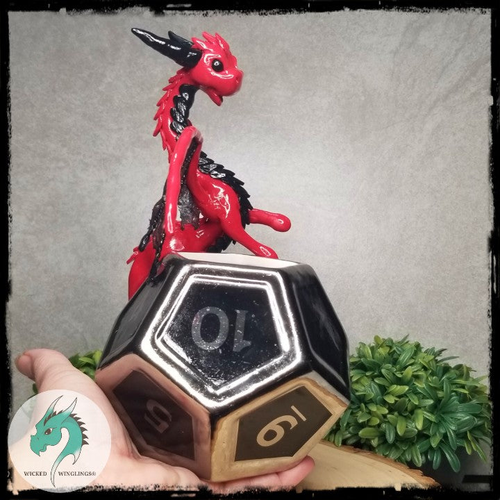 Alvovin - Hand Sculpted Elder Dragon On D20 Mug