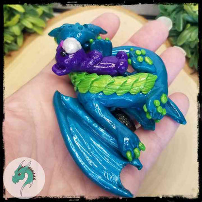 Arlewynne - Original Hand Sculpted Dragon with Bear Stuffie