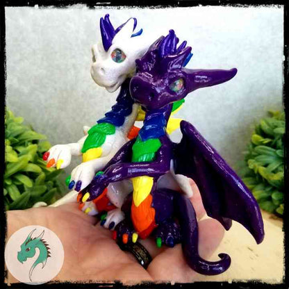 Iarna and Aurick - Original Hand Sculpted Dragons