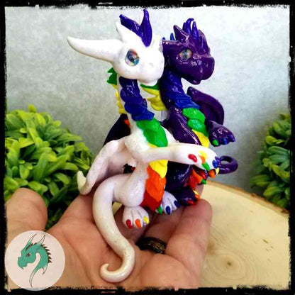 Iarna and Aurick - Original Hand Sculpted Dragons