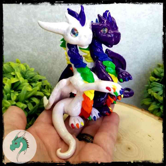 Iarna and Aurick - Original Hand Sculpted Dragons