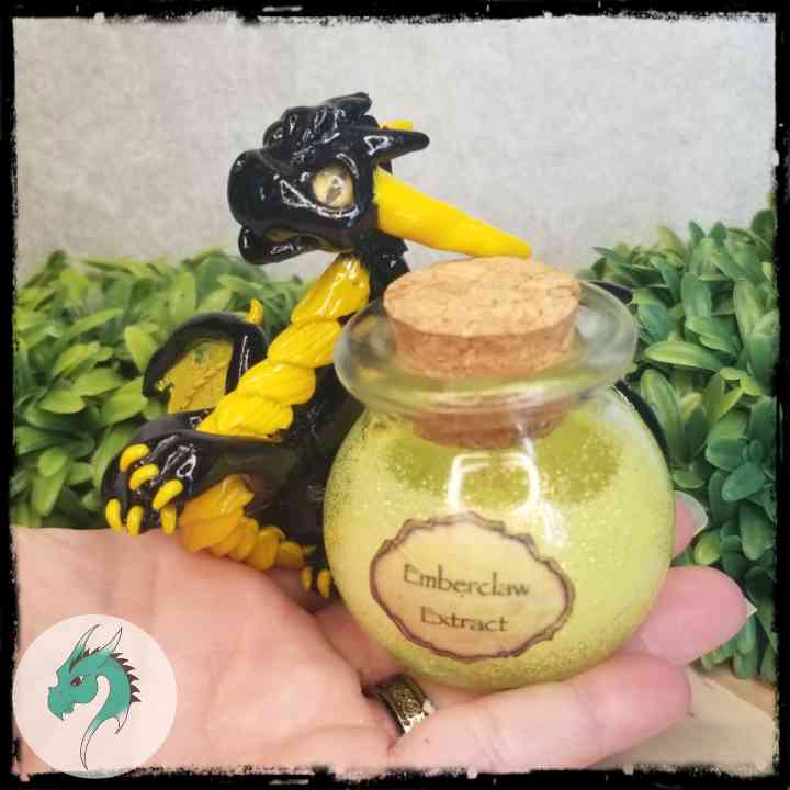 Havisa - Original Hand Sculpted Wizard Dragon with Potion Bottle