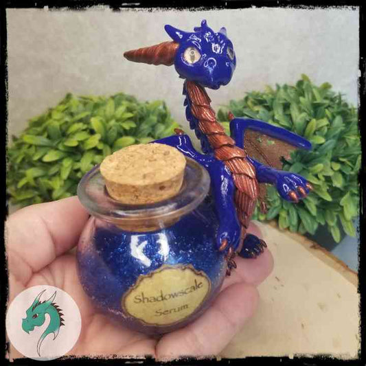 Sumalk - Original Hand Sculpted Wizard Dragon with Potion Bottle