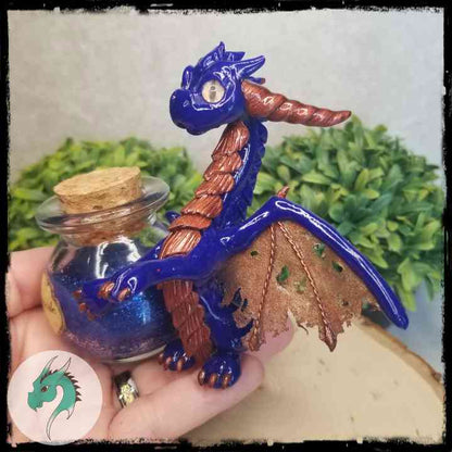 Sumalk - Original Hand Sculpted Wizard Dragon with Potion Bottle