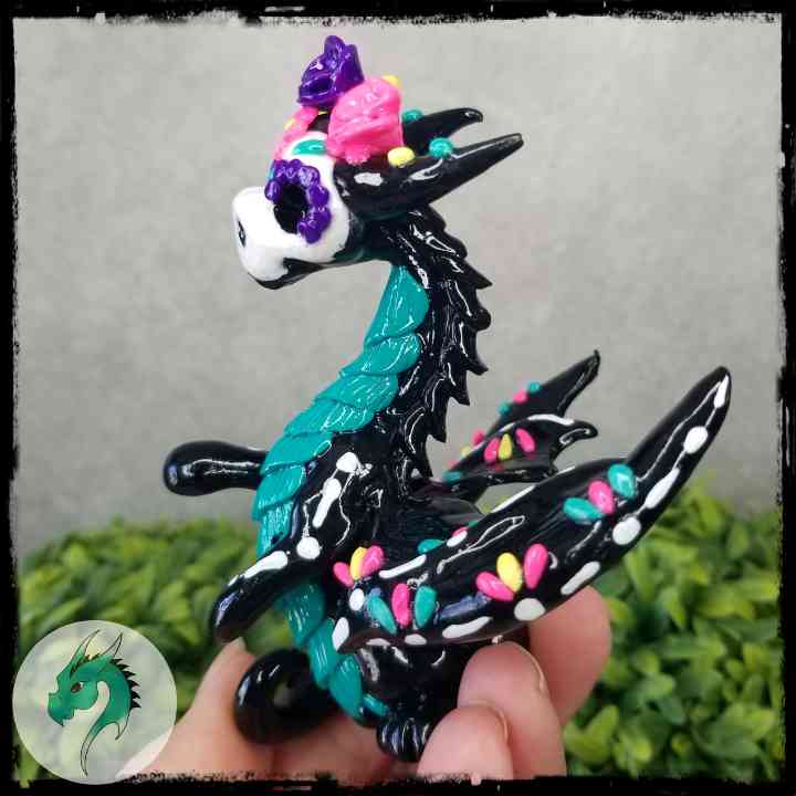 Brithain- Original Hand Sculpted Sugar Skull Dragon