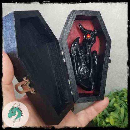 Marzur - Original Hand Sculpted Plague Doctor Dragon in Coffin