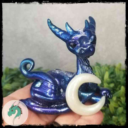 Brantus - Original Hand Sculpted Dragon - Moon Glows In Dark