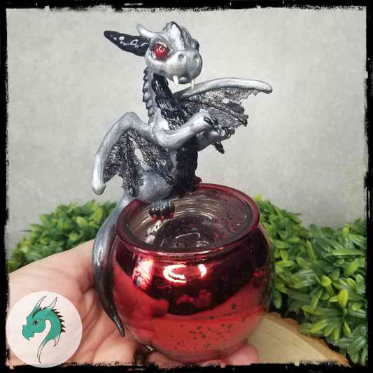 Kevica - Original Hand Sculpted Vampire Dragon on Cauldron