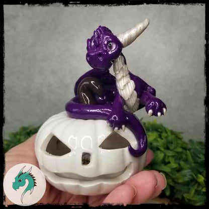 Zavana- Original Hand Sculpted Dragon on Jack-o-Lantern