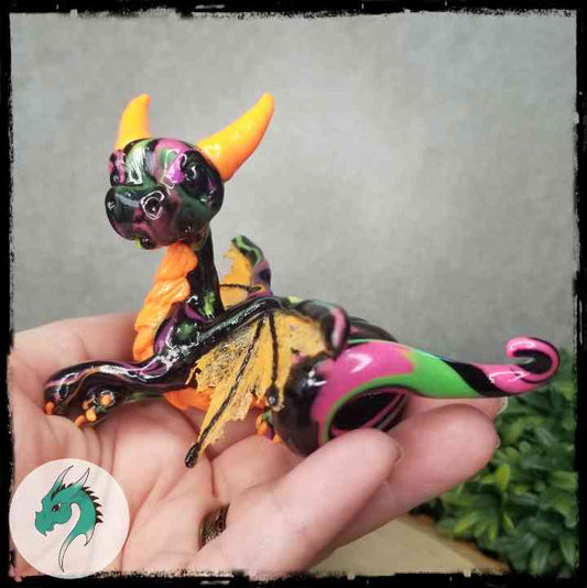 Sivnett- Original Hand Sculpted Dragon - Blacklight Reactive