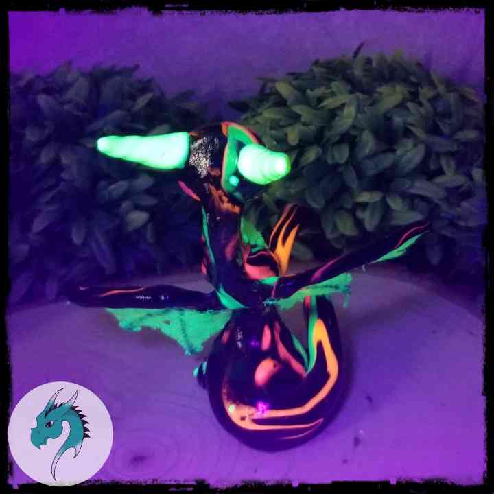 Ungalen- Original Hand Sculpted Dragon - Blacklight Reactive