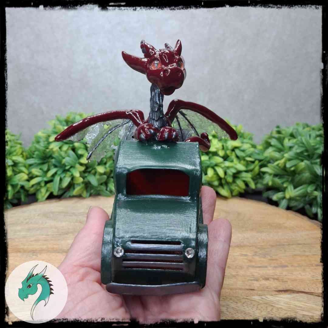 Breavyn - Original Hand Sculpted Dragon In Truck