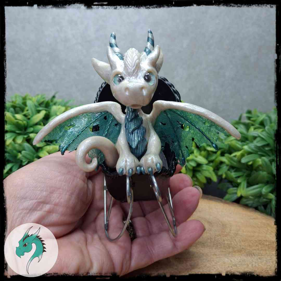 Sekoria - Original Hand Sculpted Dragon In Sleigh