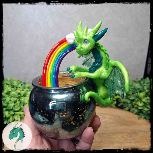 Rneth - Original Hand Sculpted Dragon with Pot of Gold