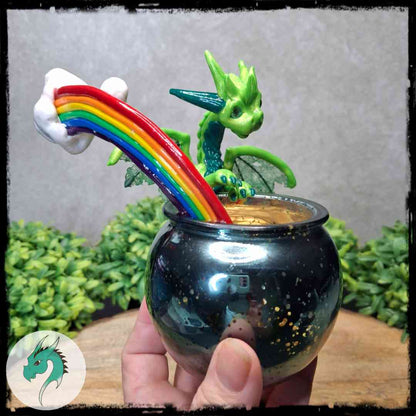 Rneth - Original Hand Sculpted Dragon with Pot of Gold