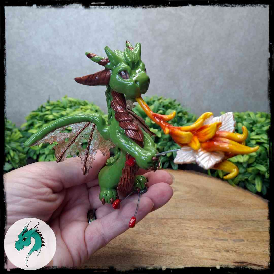 Gralia - Original Hand Sculpted Dragon Roasting Cupid