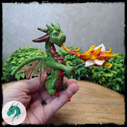 Gralia - Original Hand Sculpted Dragon Roasting Cupid