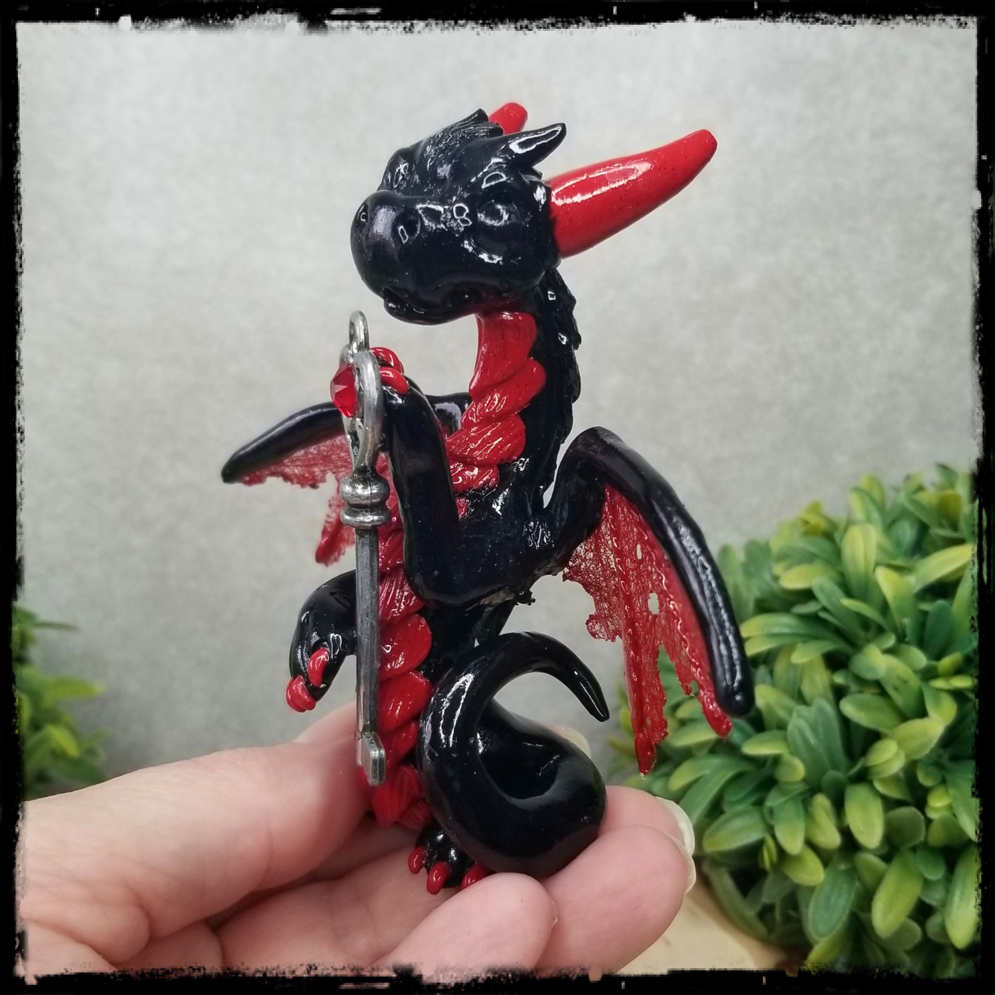 Ryvinn - Original Hand Sculpted Dragon with Key