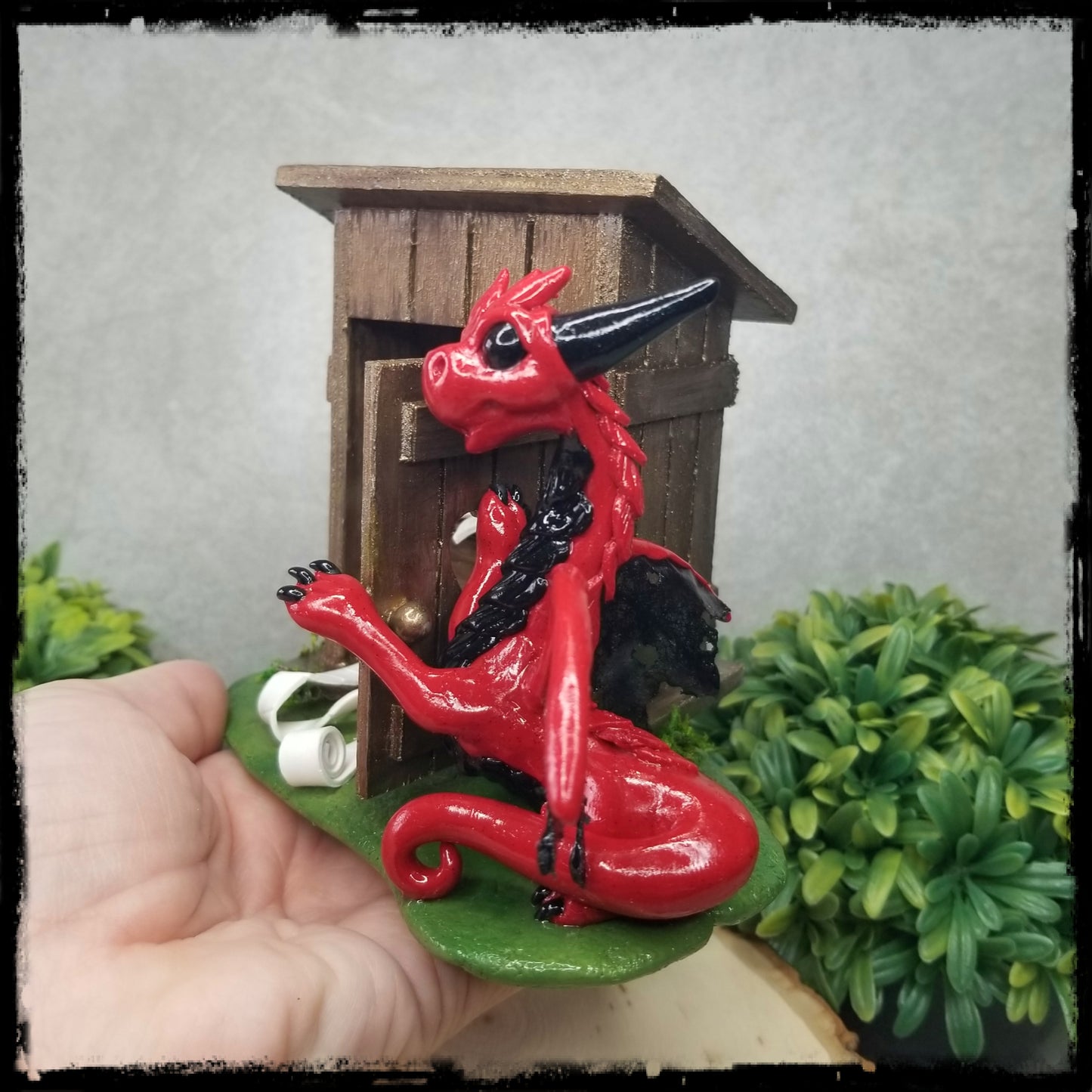 Grifur - Original Hand Sculpted Dragon with Outhouse