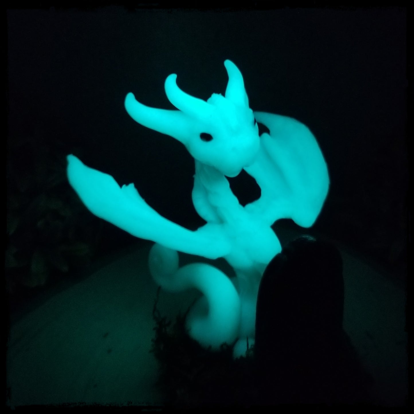 Wylkyn - Original Hand Sculpted Dragon with Tombstone - Glows In Dark