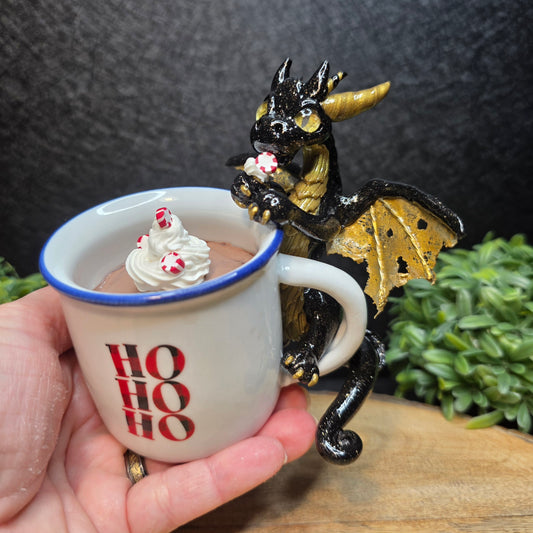 Carastin - Original Hand Sculpted Dragon with Hot Cocoa
