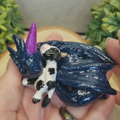 Vrubelain - Original Hand Sculpted Dragon with Cow Stuffie