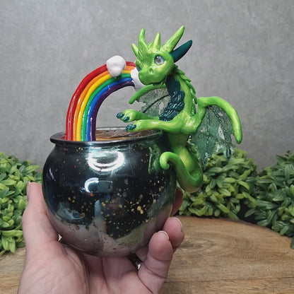 Rneth - Original Hand Sculpted Dragon with Pot of Gold