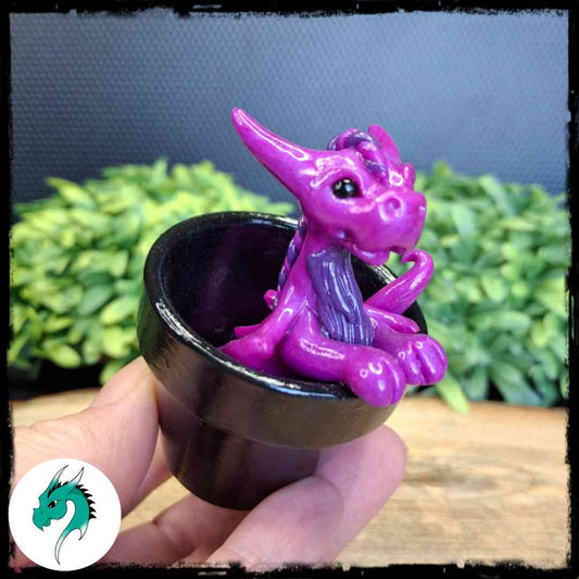 Saret- Original Hand Sculpted Dragon in Pot