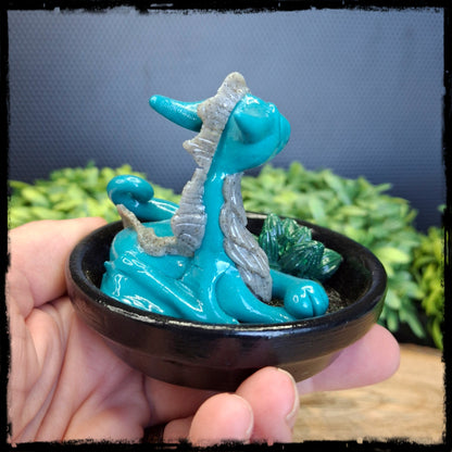 Winia - Original Hand Sculpted Dragon in Dish