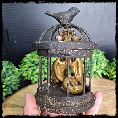 Eresar - Original Hand Sculpted Dragon in Rusty Cage