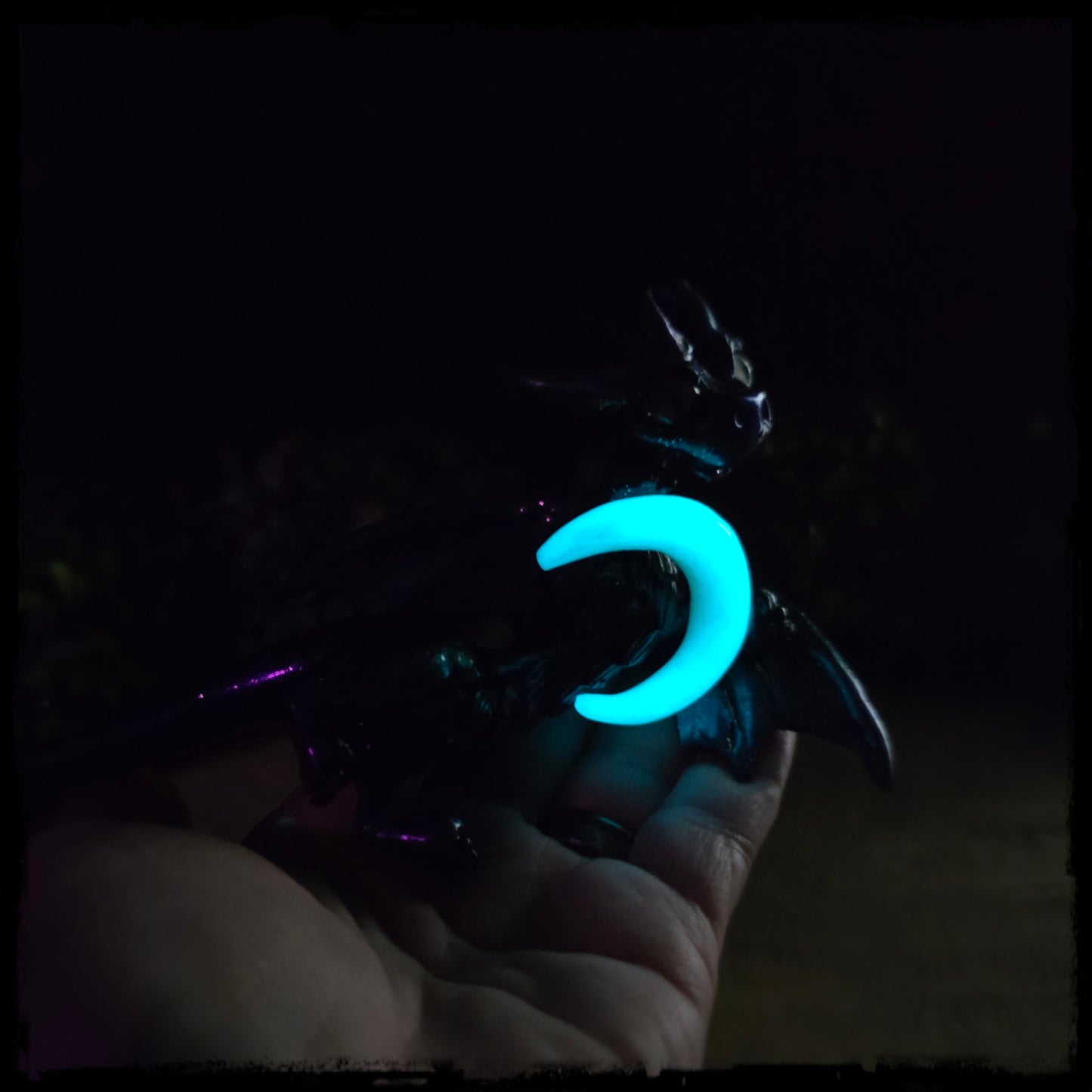 Morith - Original Hand Sculpted Polymer Clay Dragon - Moon Glows In Dark