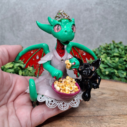 RESERVED for Patricia B. - Custom Hand Sculpted Princess Dragon with Puppy