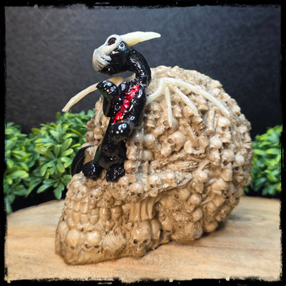 Berollyn - Original Hand Sculpted Dragon in Skull