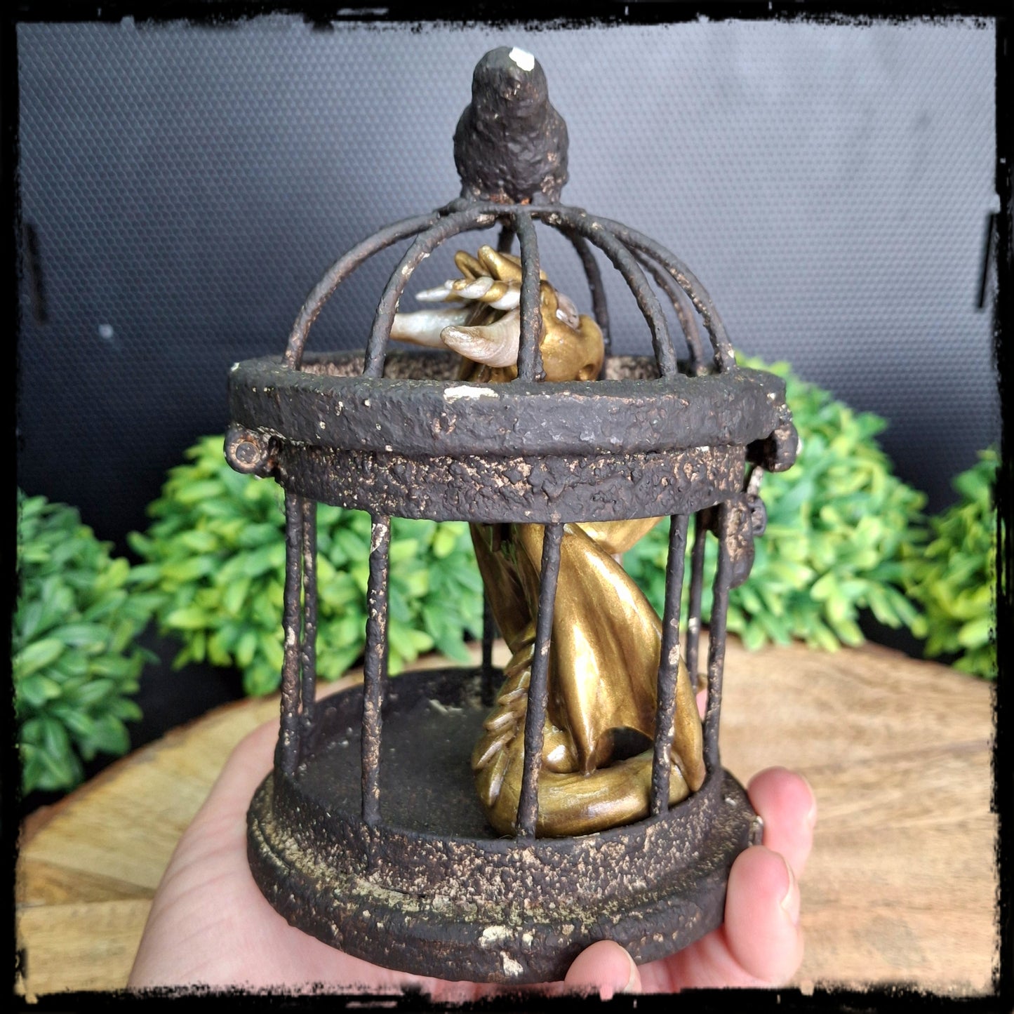 Eresar - Original Hand Sculpted Dragon in Rusty Cage