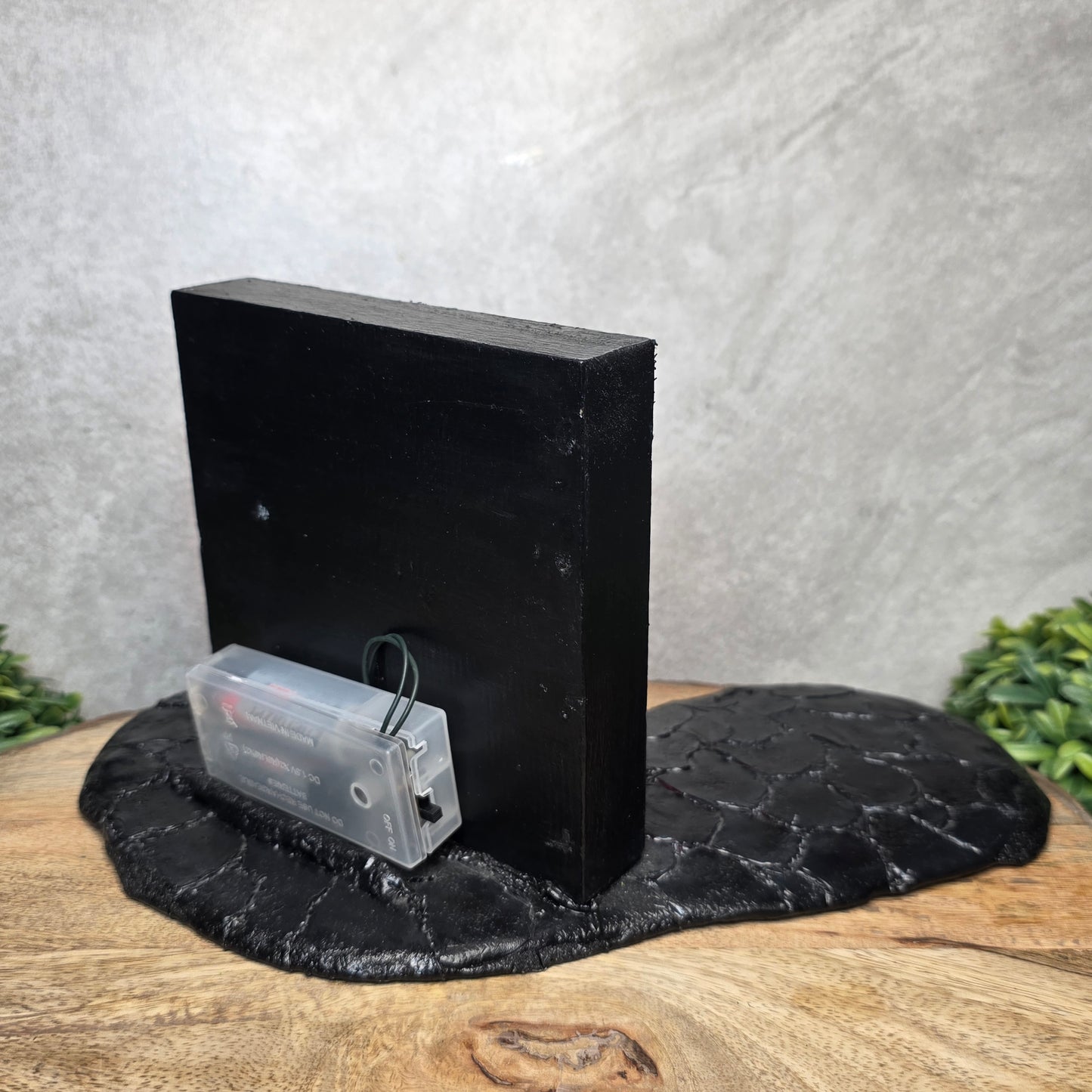 Back view of backdrop showing battery pack in back