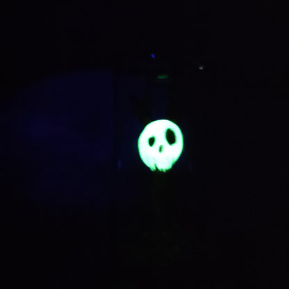 Skullee-Wagz face glowing in dark