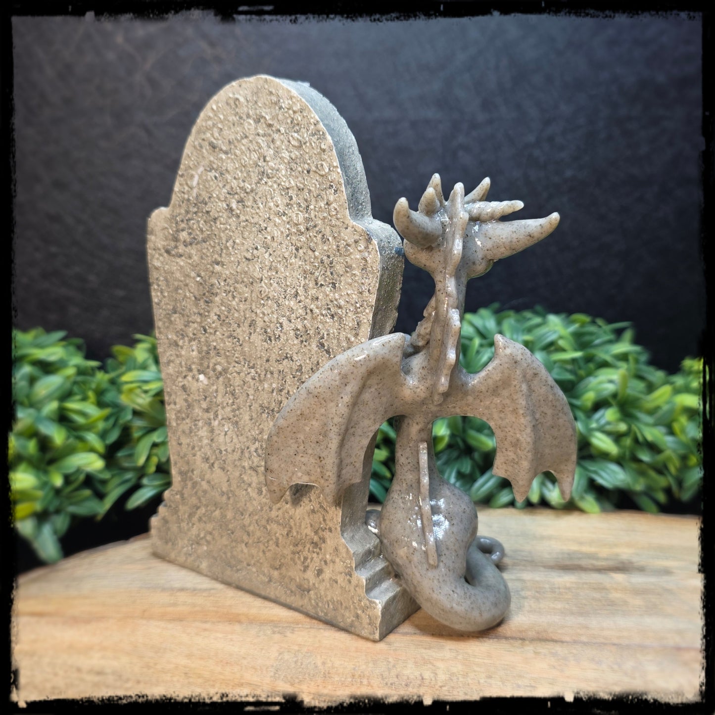 Xzarone - Original Hand Sculpted Dragon on Tombstone