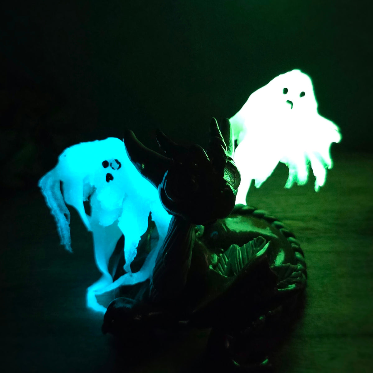 Clay ghosts glowing in dark