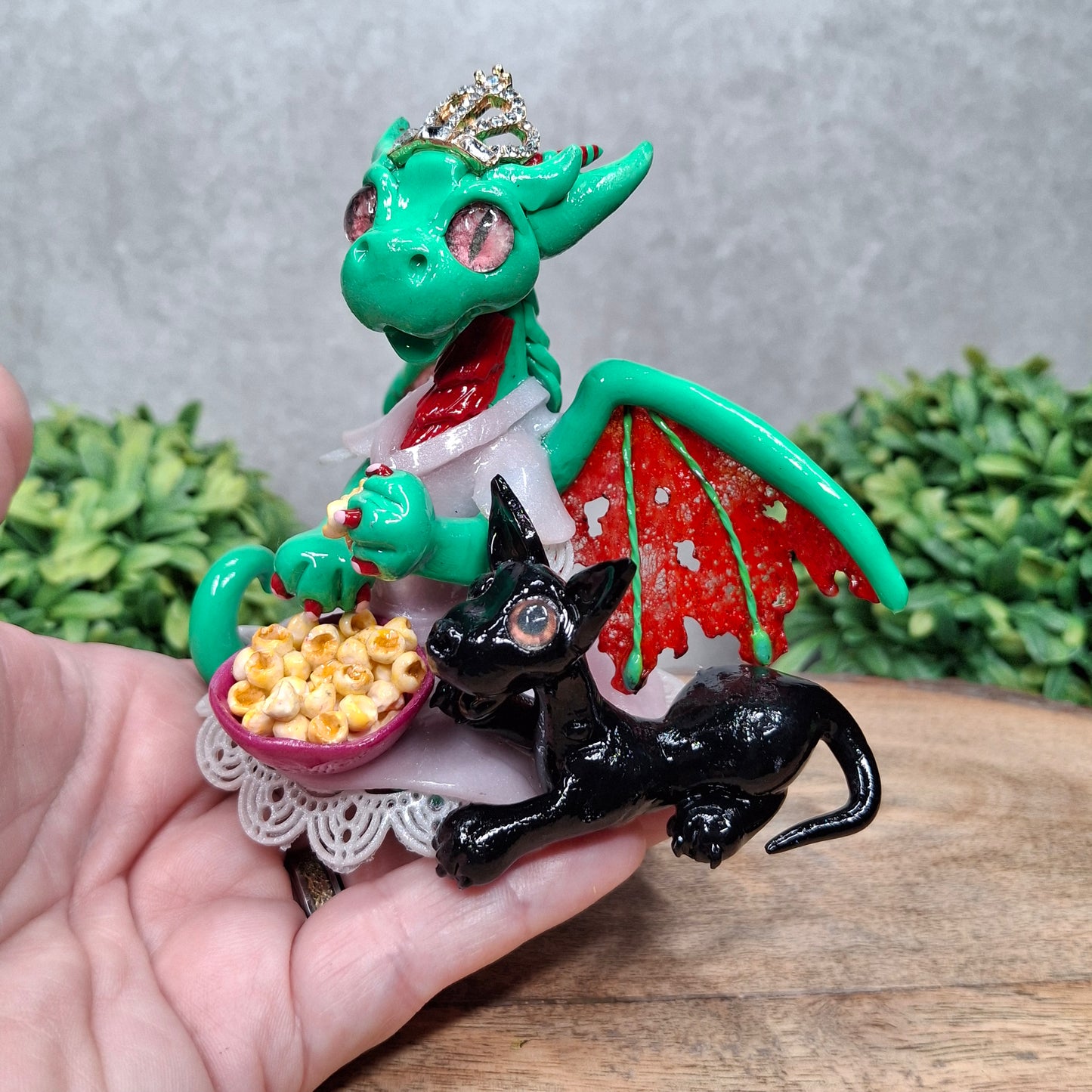 RESERVED for Patricia B. - Custom Hand Sculpted Princess Dragon with Puppy