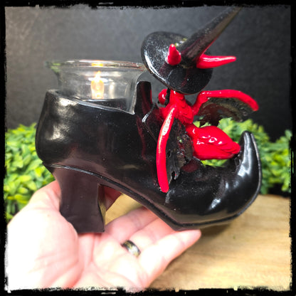 Tasgar - Original Hand Sculpted Polymer Clay Dragon on Shoe