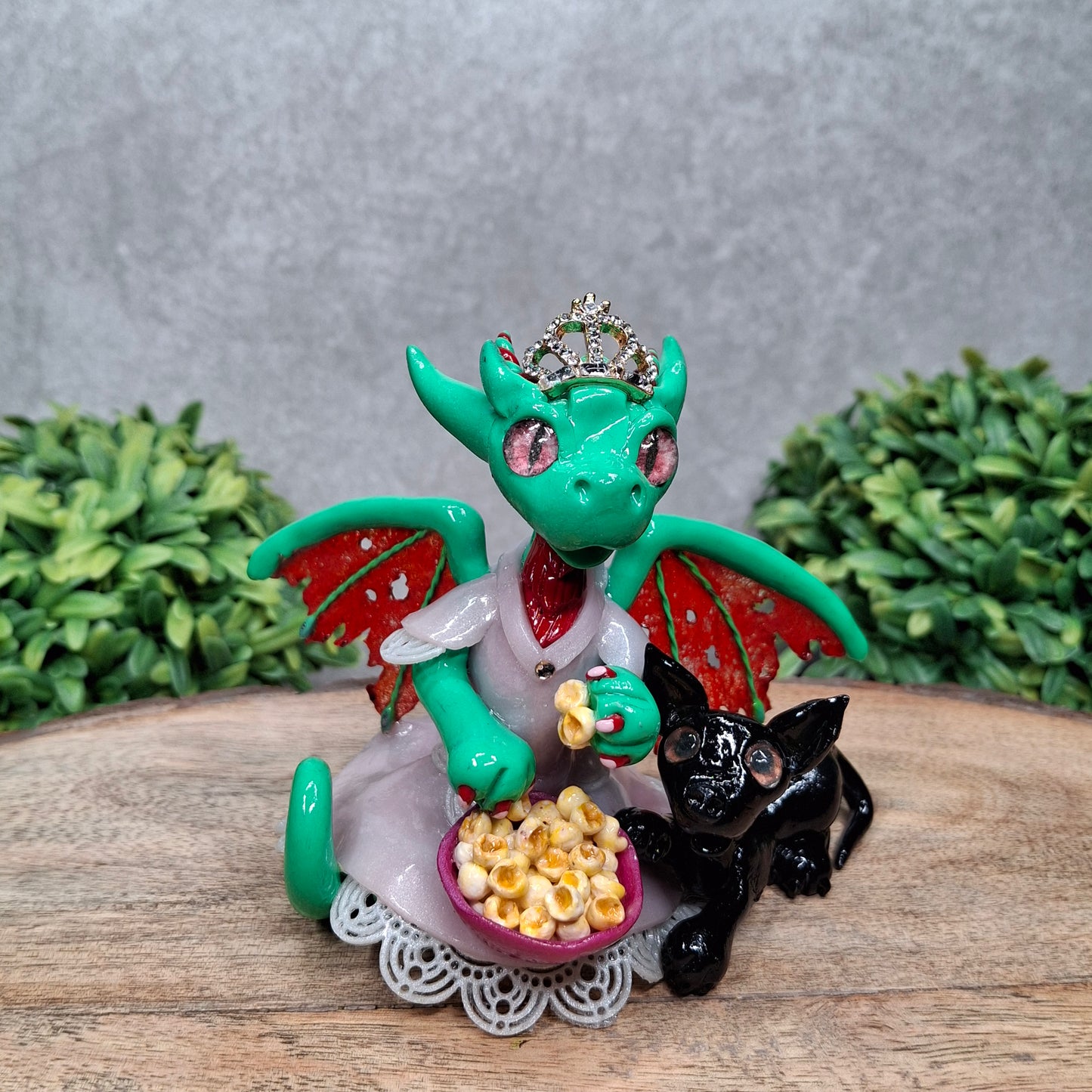 RESERVED for Patricia B. - Custom Hand Sculpted Princess Dragon with Puppy