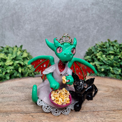 RESERVED for Patricia B. - Custom Hand Sculpted Princess Dragon with Puppy